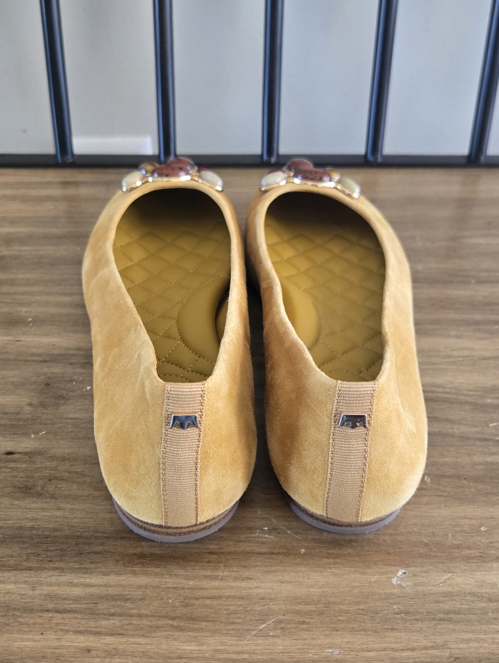 Birdies Hummingbird Flats In Mustard Yellow Suede - Picture 5 of 8